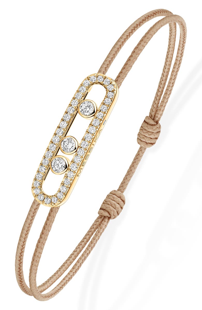 Messika Care Pavé Diamond Cord Bracelet, Alternate, color, Yellow Gold