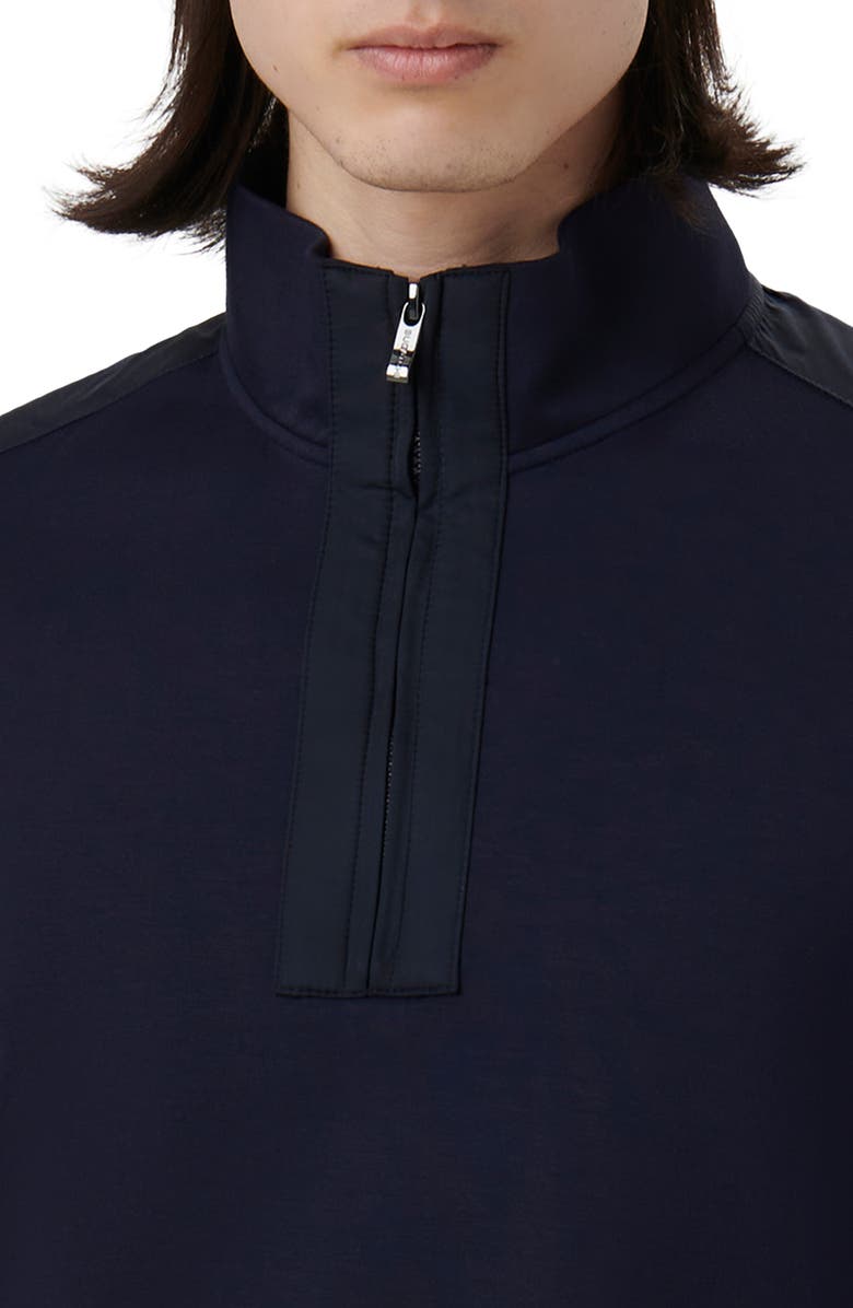 Bugatchi Soft Touch Quarter Zip Pullover, Alternate, color, Navy