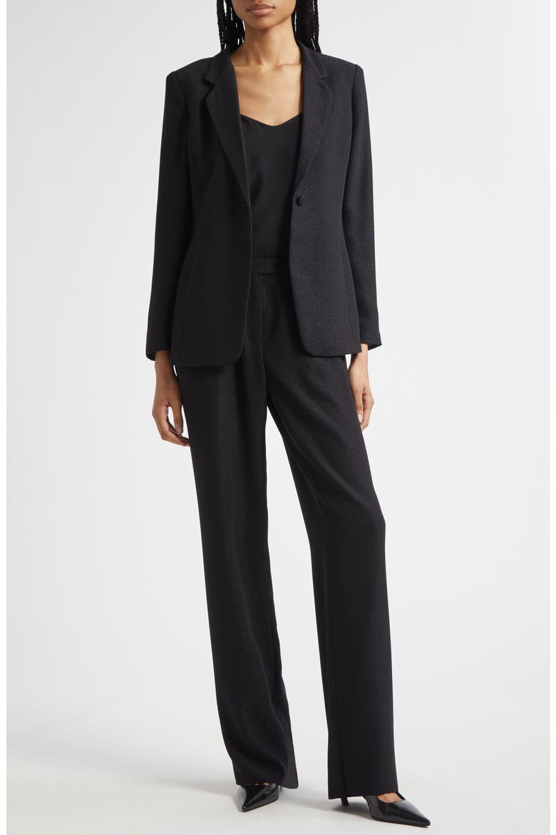 One-Button Blazer, Alternate, color, SOLID BLACK
