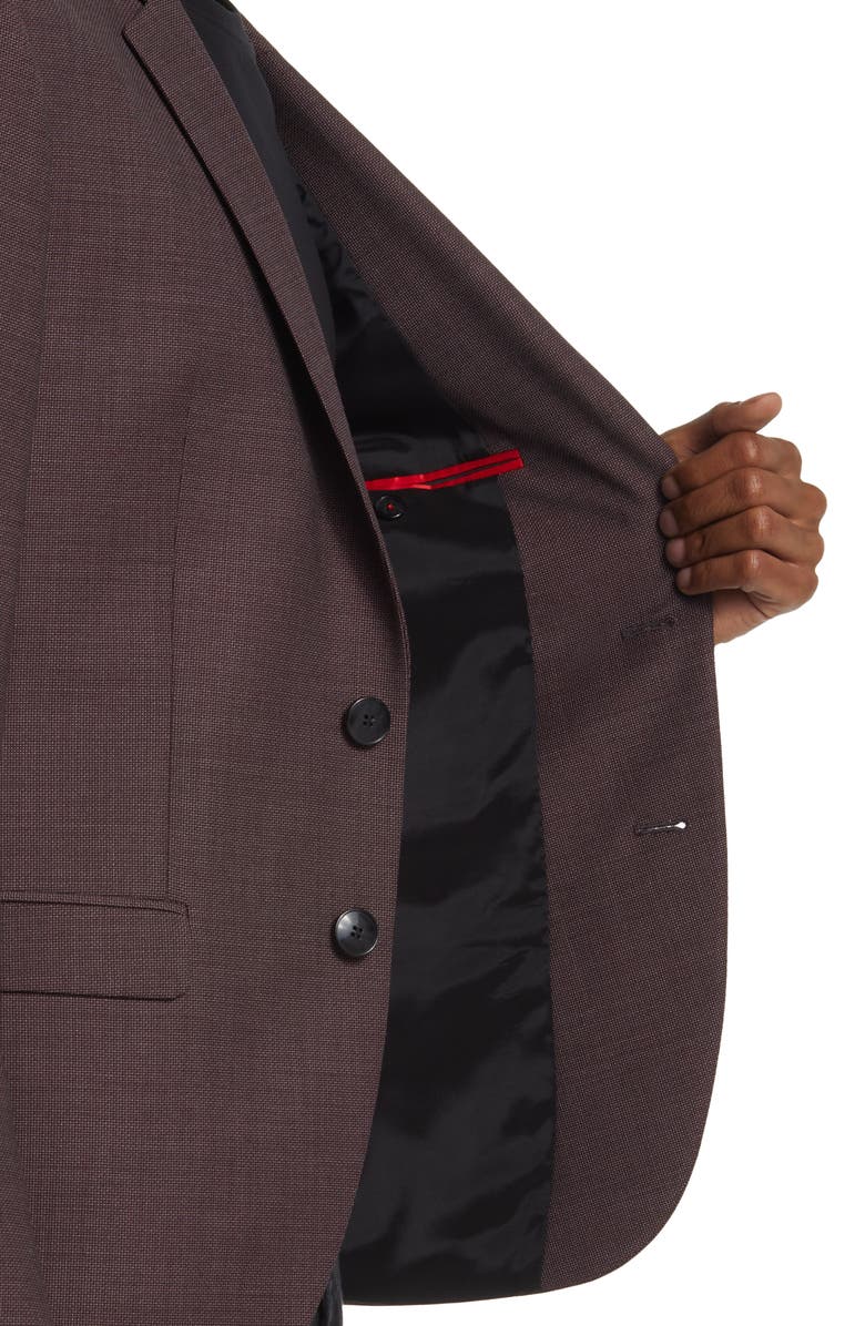HUGO Arti Stretch Wool Blend Sport Coat, Alternate, color, Dark Red