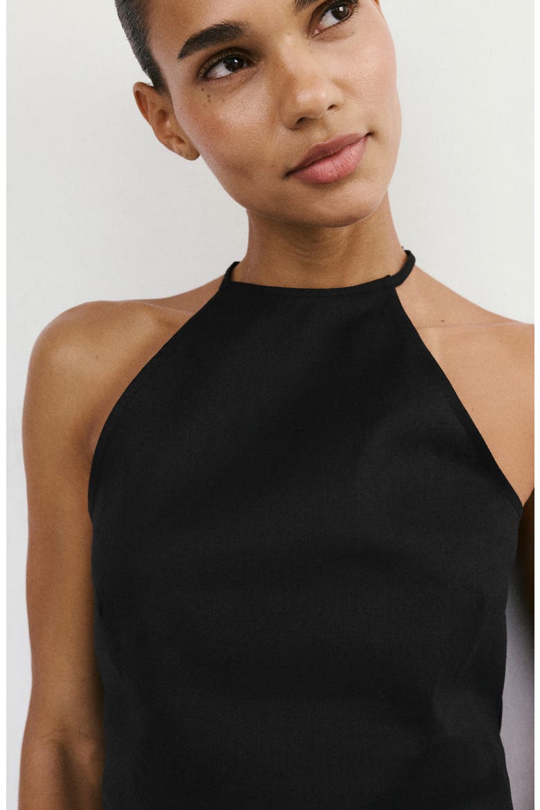 Sleeveless Linen Blend Top, Alternate, color, BLACK