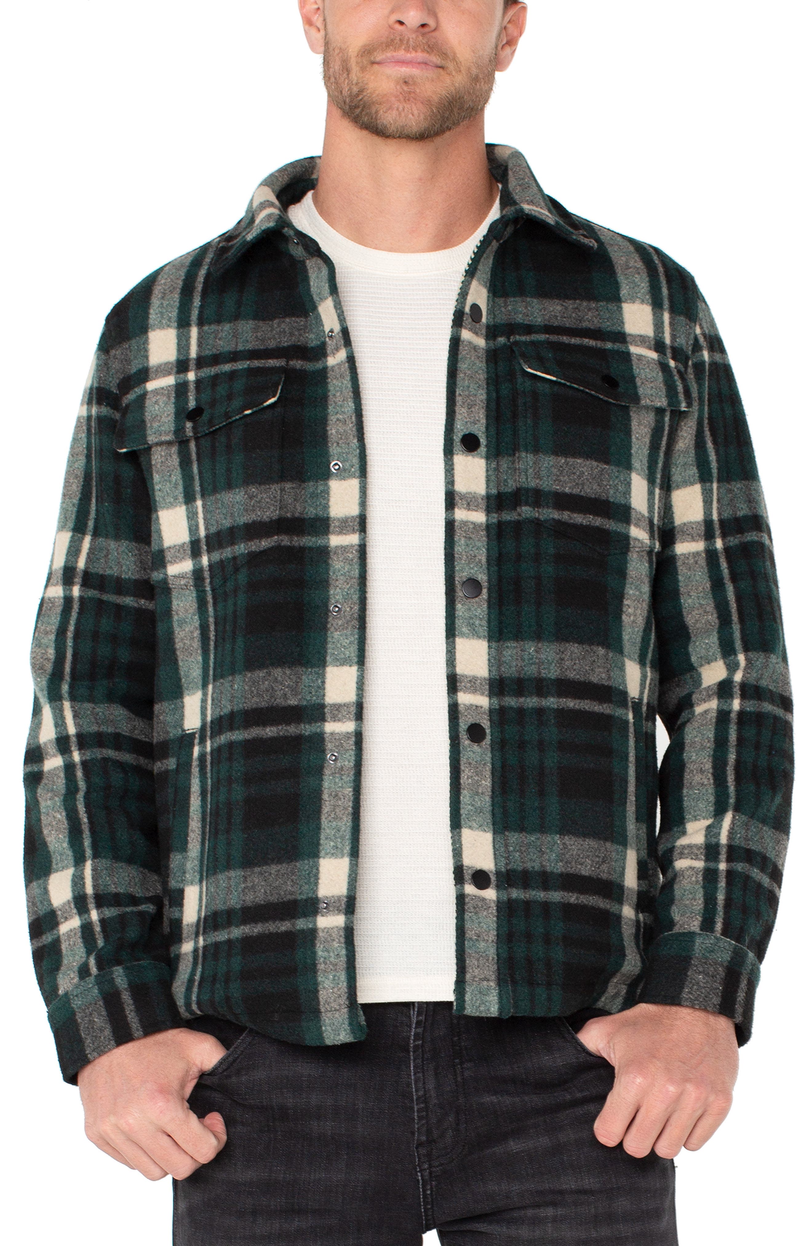 Front Snap Shirt Jacket