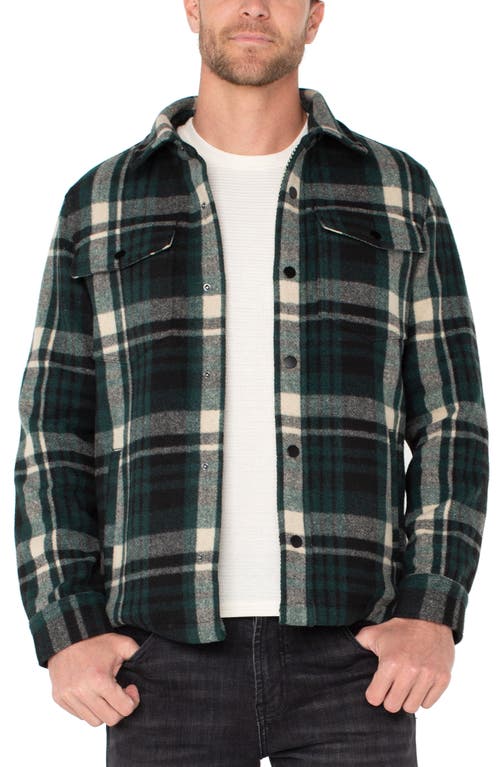 Liverpool Los Angeles Front Snap Shirt Jacket in Spruce/Black Multi 