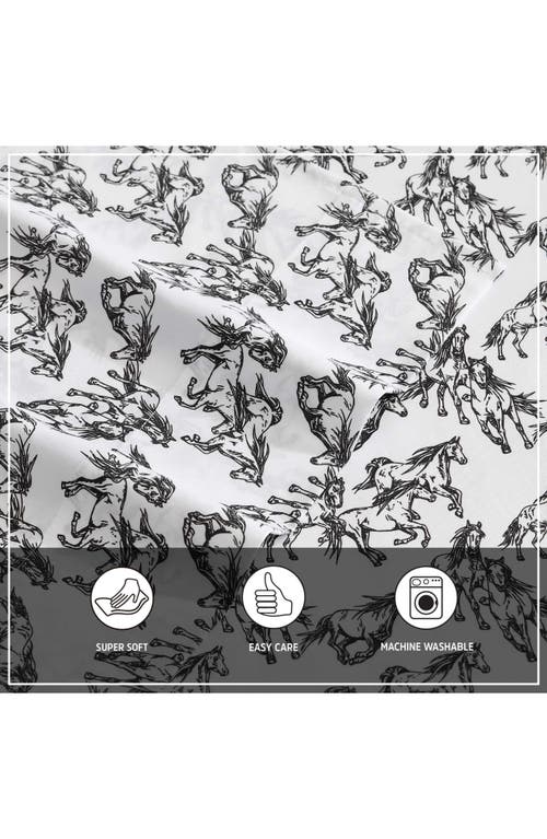 Wrangler Mustangs Sheet Set In Black/white