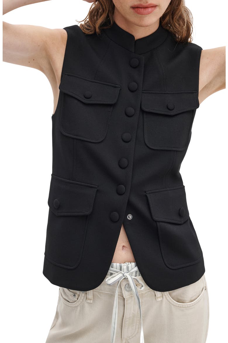 Mercer Ponte Vest, Alternate, color, BLACK