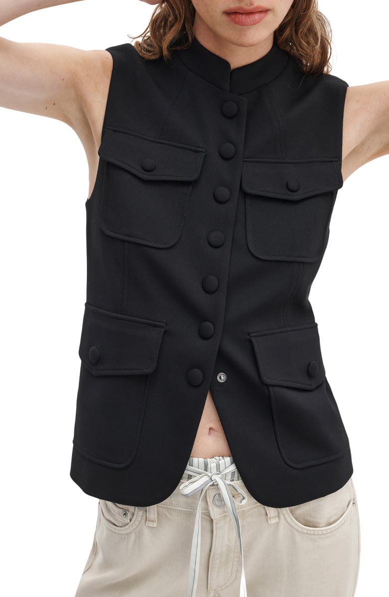 rag & bone Mercer Ponte Vest, Alternate, color, Black