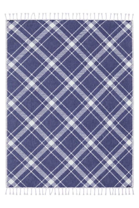 Plaid Reversible Organic Cotton Throw Blanket