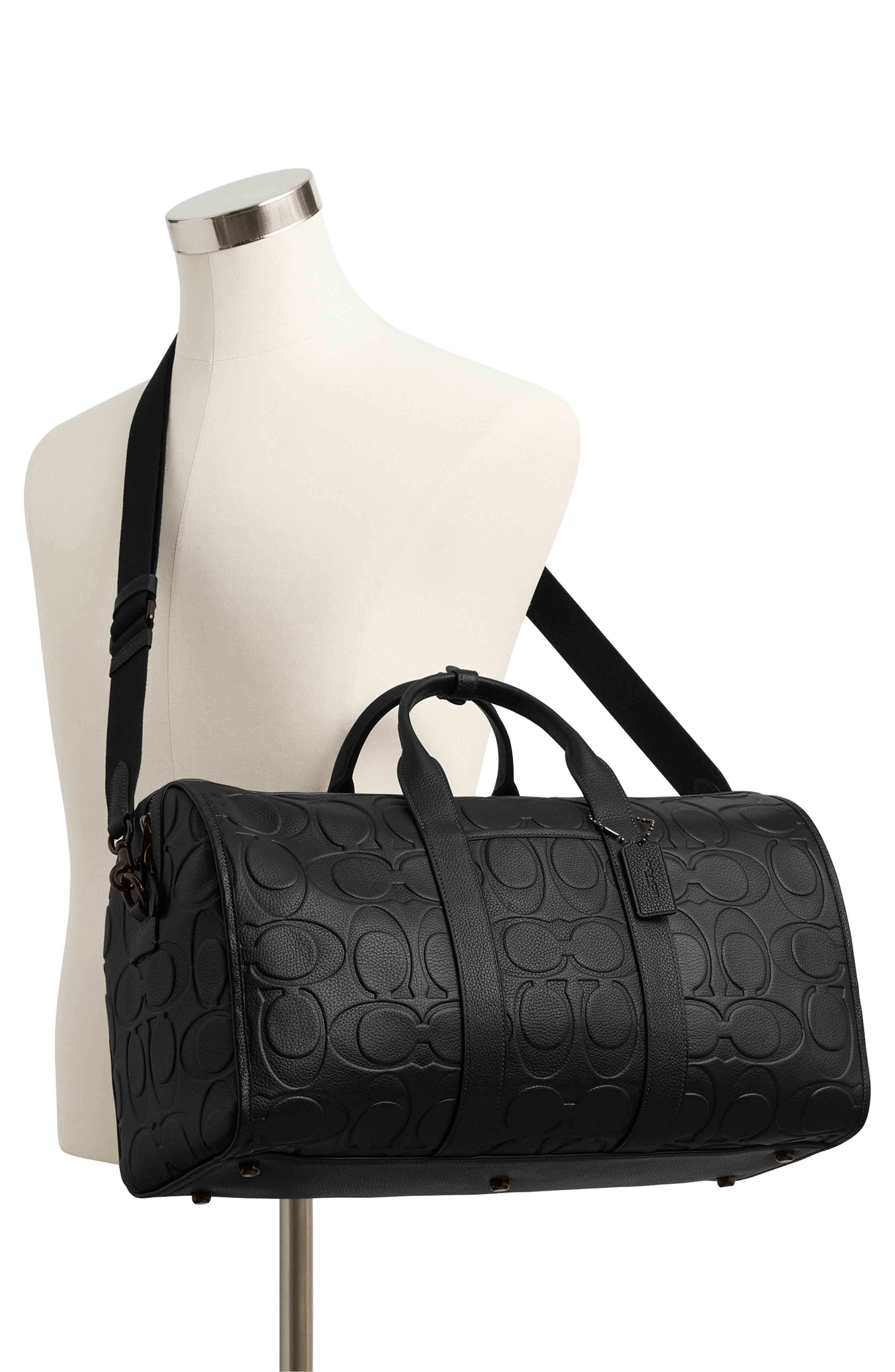 COACH Gotham 45-Inch Maxi Signature Embossed Leather Duffle Bag, Alternate, color, 