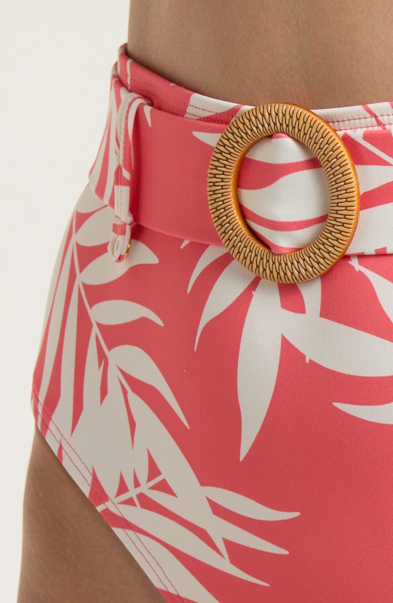 Hutch Conny O-Ring High Waist Bikini Bottoms, Alternate, color, Coral Paradise Foliage