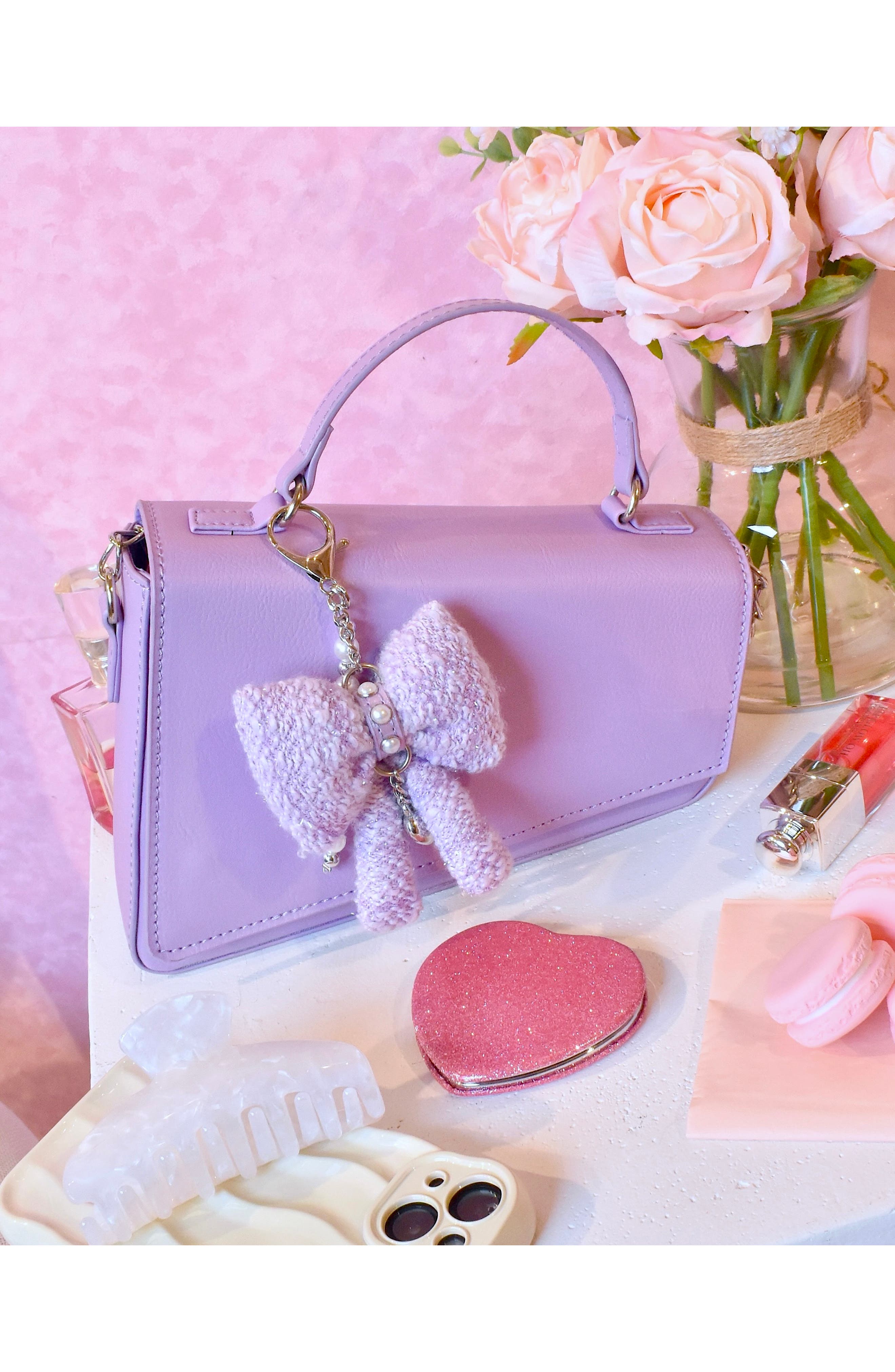 OMG Accessories Angled Flap Faux Leather Crossbody Bag, Alternate, color, Orchid