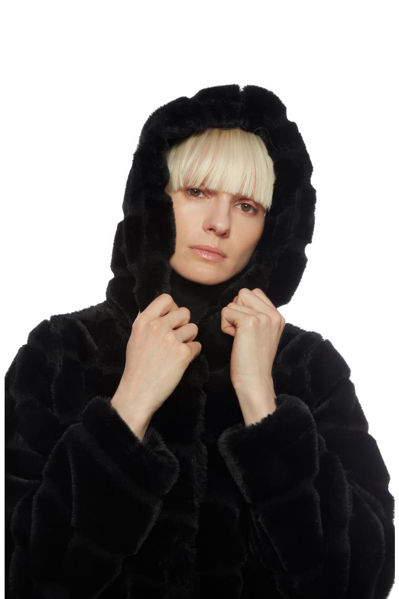 Goldie 4 Faux Fur Hooded Jacket, Alternate, color, NOIR