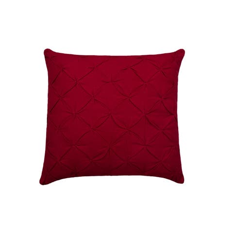 Solid Color Diamond Tuck Cotton Decorative Throw Pillow With Insert