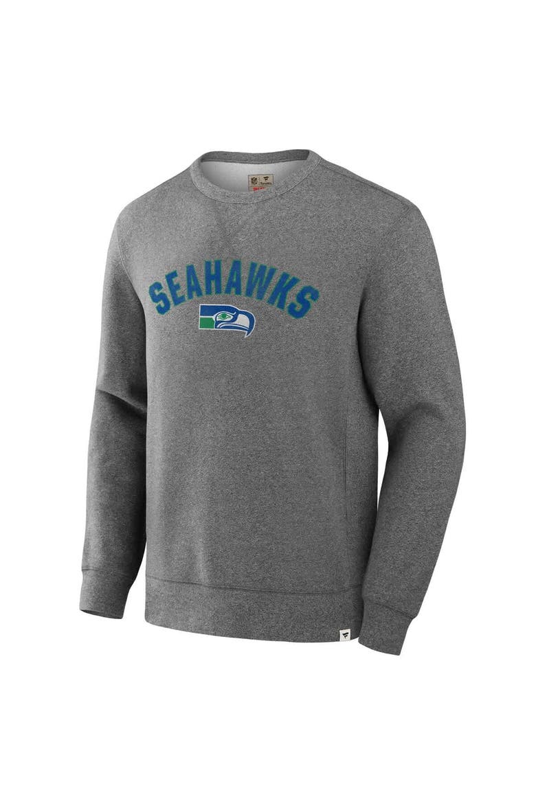 Men's Fanatics  Heather Gray Seattle Seahawks Loop Terry Pullover Sweatshirt, Alternate, color, Heather Gray