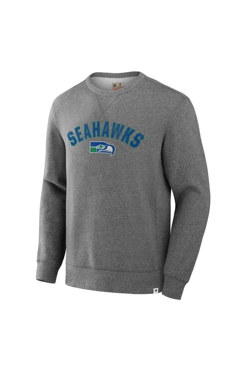 FANATICS Men's Fanatics Heather Gray Seattle Seahawks Loop Terry Pullover Sweatshirt, Alternate, color, Heather Gray