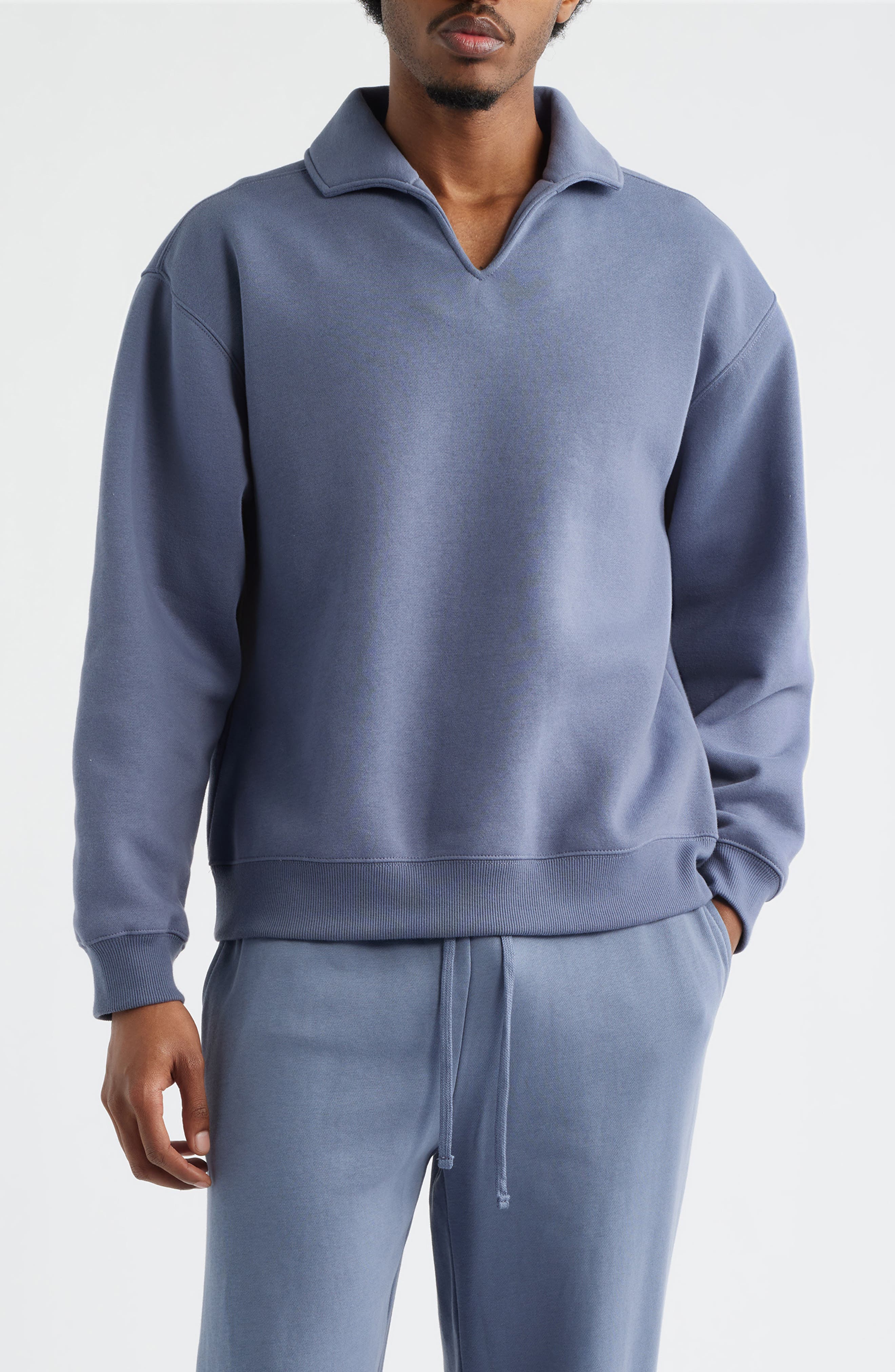 Polo Collar Cotton Blend Sweatshirt - image 3