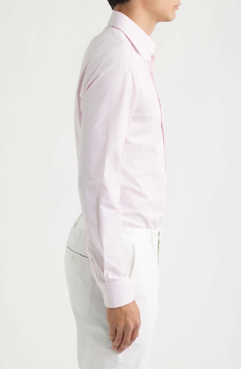 BOSS Hank Slim Fit Pink Check Stretch Cotton Dress Shirt, Alternate, color, Pink