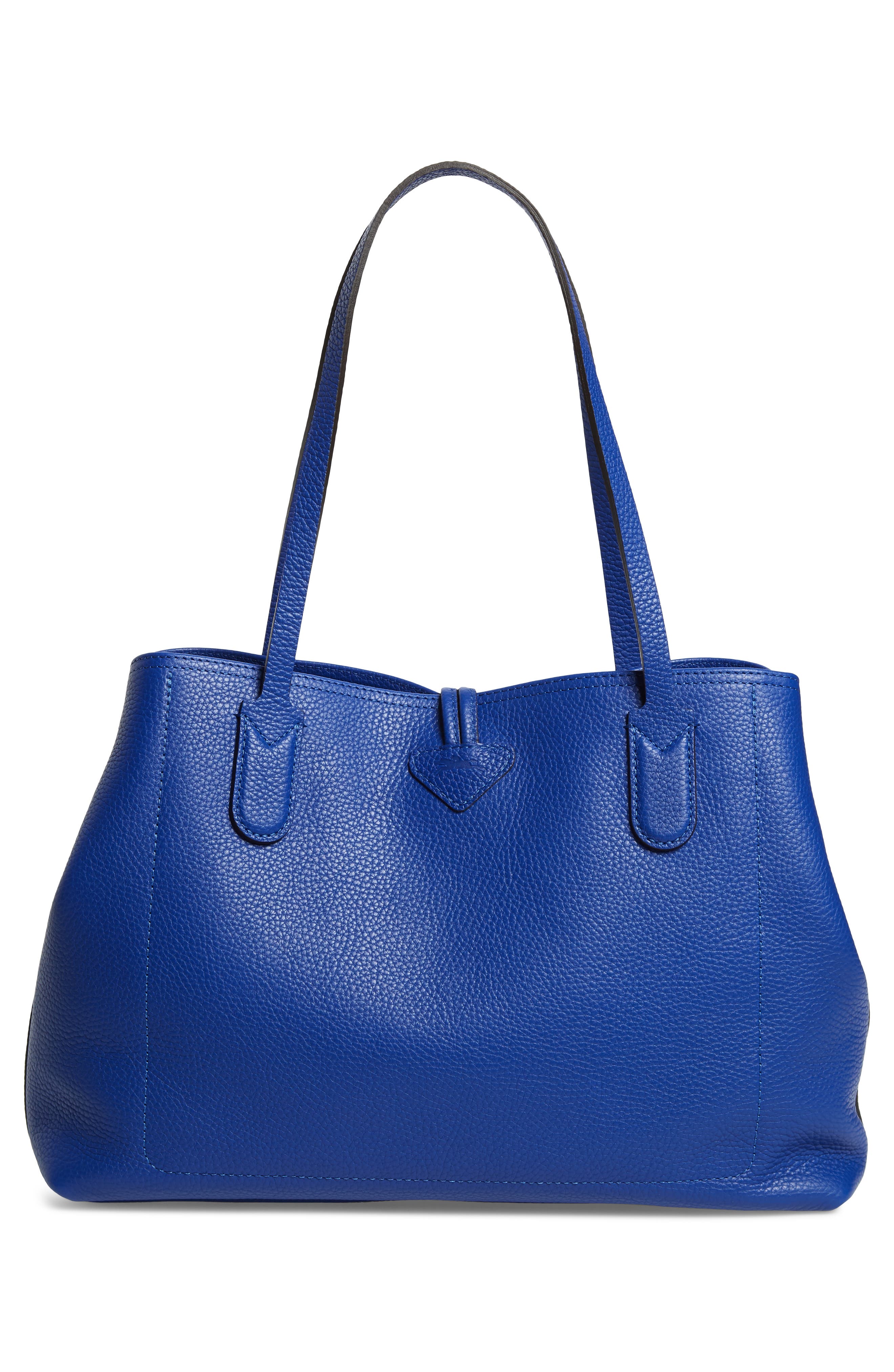 Roseau Essential Mid Leather Tote, Alternate, color, COBALT