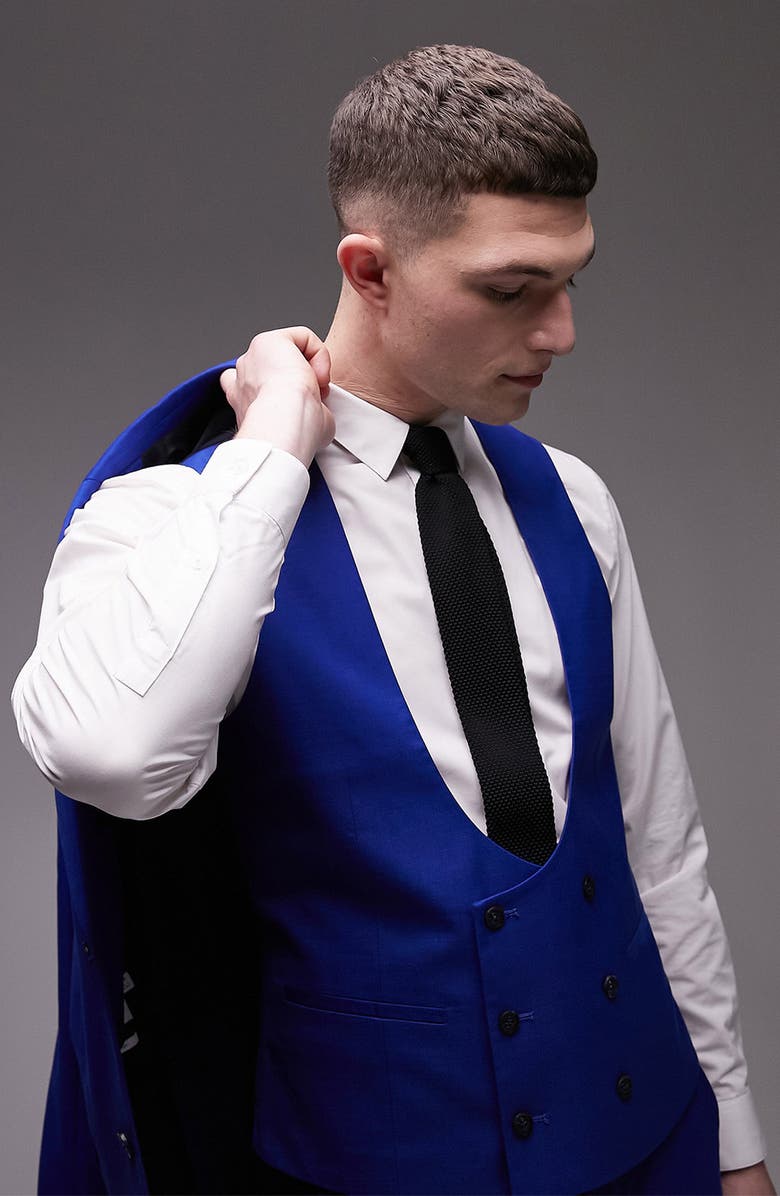 Topman Skinny Suit Waistcoat, Alternate, color, 