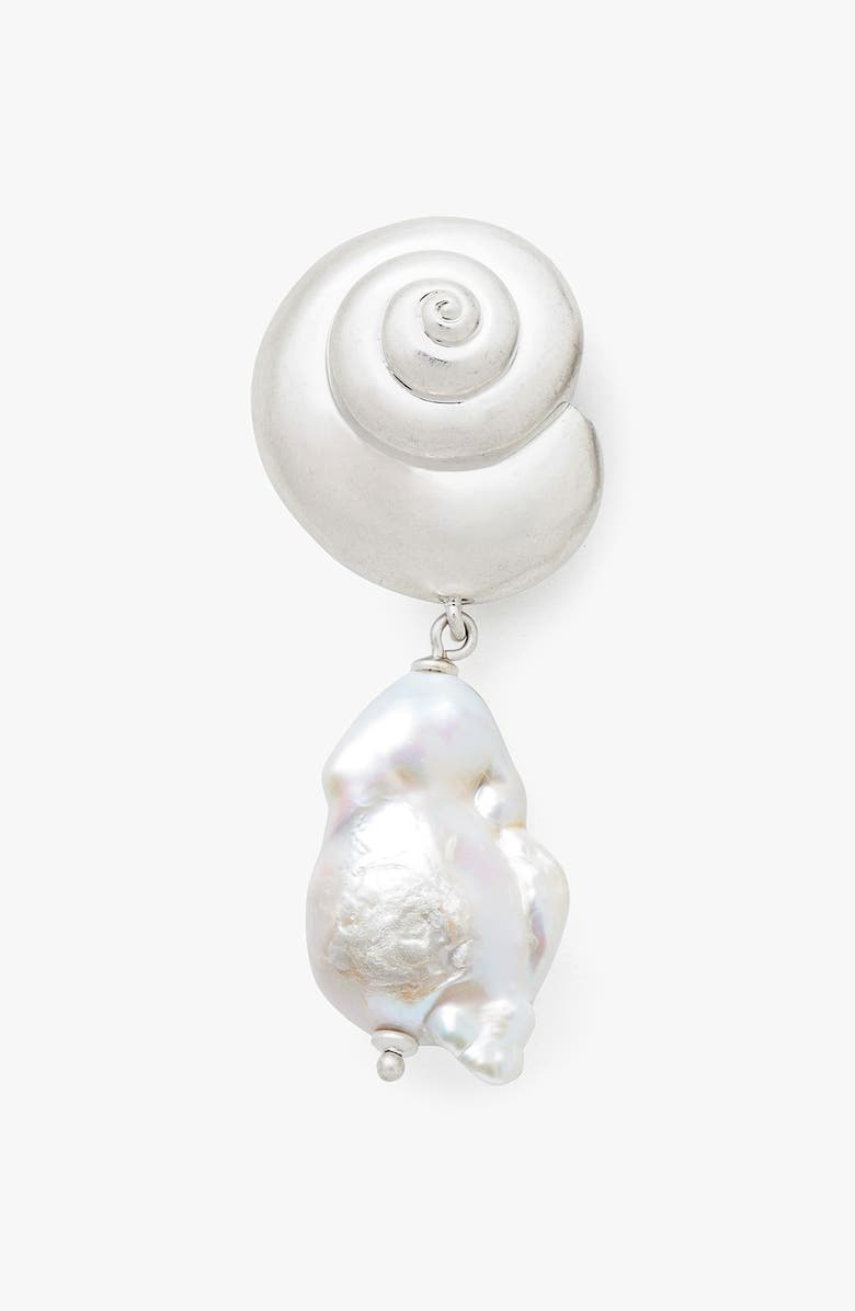 Kate Spade New York freshwater pearl drop earrings, Alternate, color, Silver/ Pearl