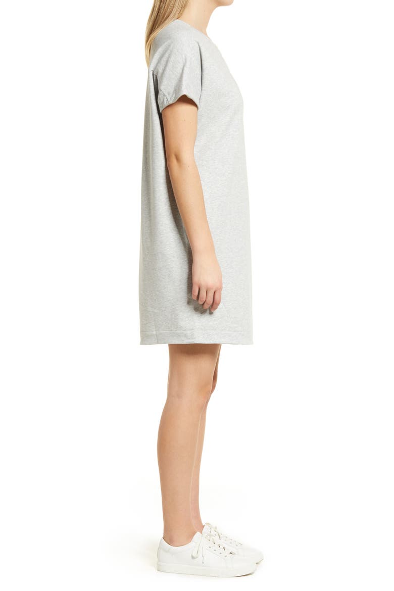 Crewneck T-Shirt Dress, Alternate, color, GREY LIGHT HEATHER