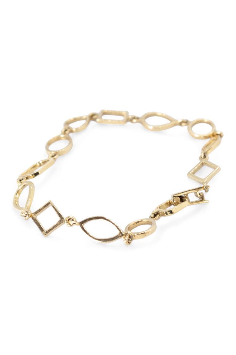 Bezel Chain Bracelet, Alternate, color, YELLOW GOLD