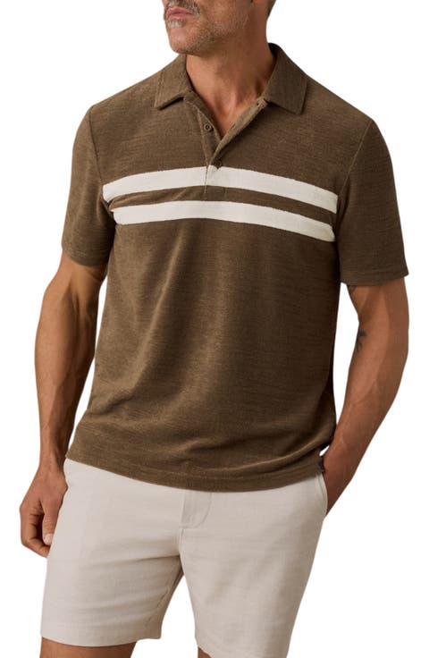 Cabana Surf Stripe Terry Cloth Polo