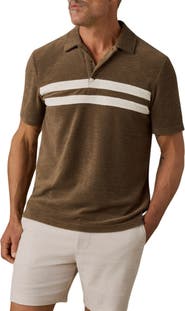Faherty Cabana Surf Stripe Terry Cloth Polo