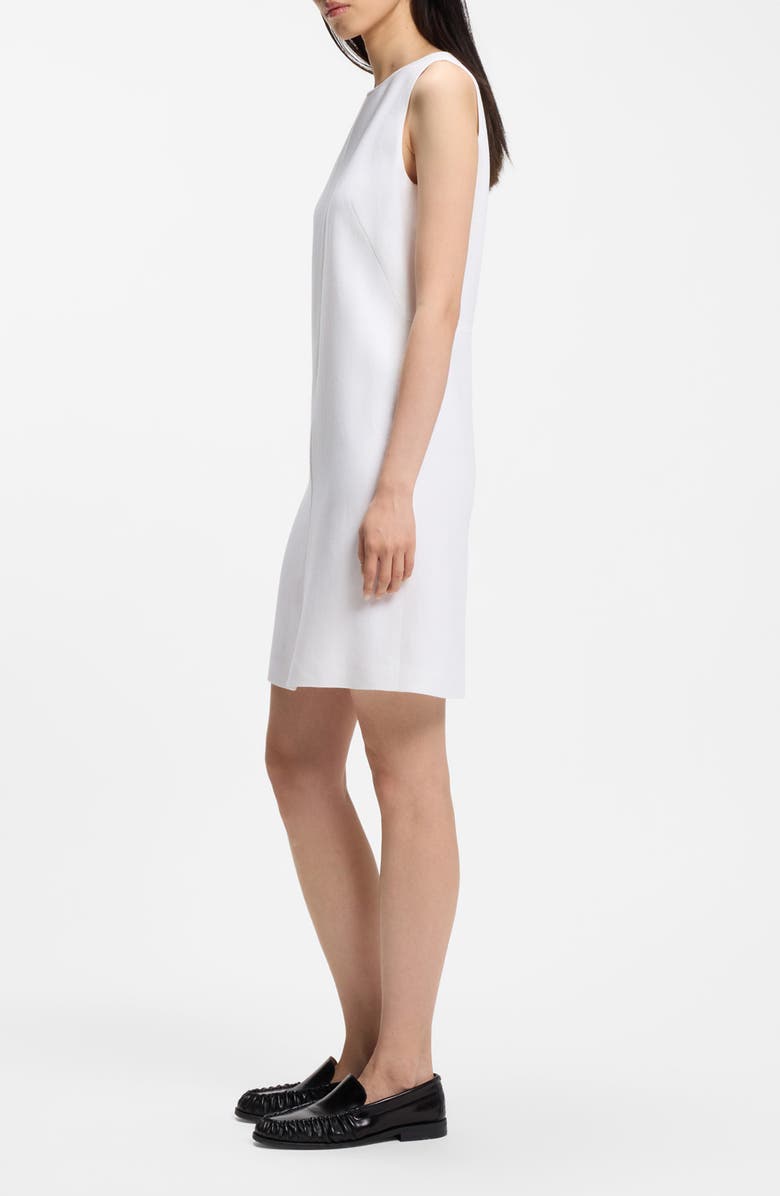 BOSS Dinderal Linen Blend Minidress, Alternate, color, Bright White