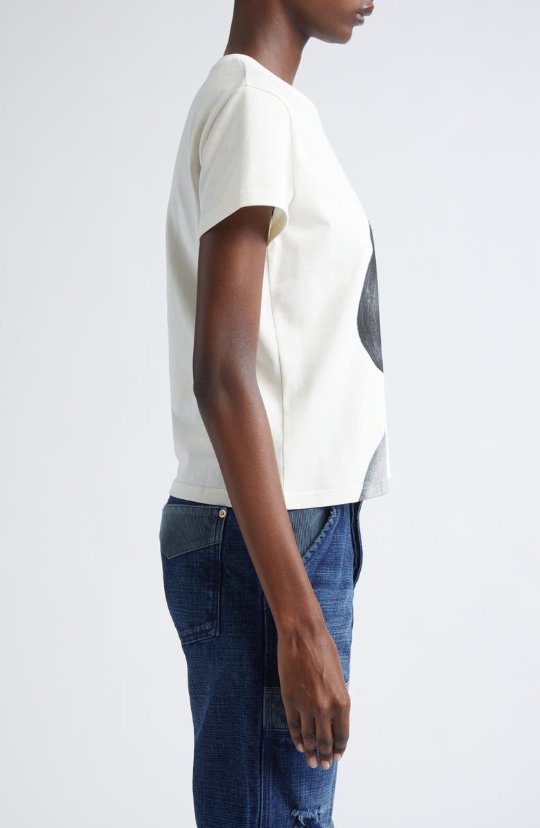 Wales Bonner Selah Crop Graphic T-Shirt, Alternate, color, Ivory