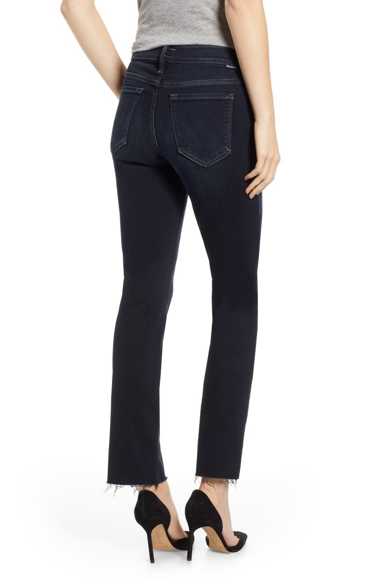 MOTHER The Rascal Raw Hem High Waist Ankle Snippet Jeans, Alternate, color, 