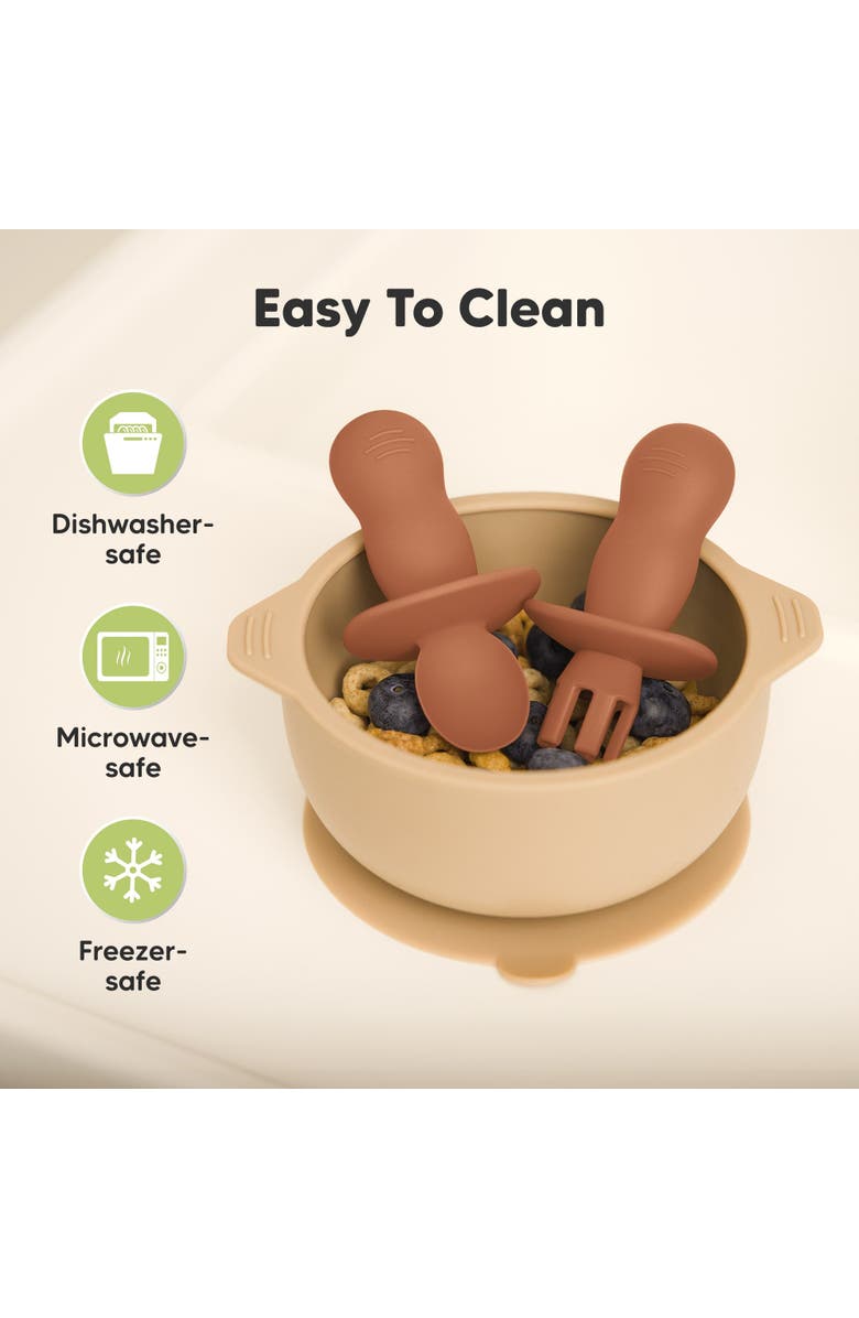 KeaBabies 2-Sets Prep Baby Spoons & Forks Set, Alternate, color, Terracotta