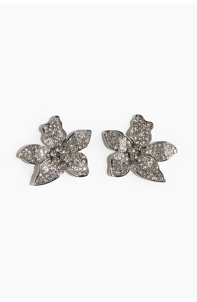 H&M Flower-shaped Earrings, Main, color, Silver-Colored