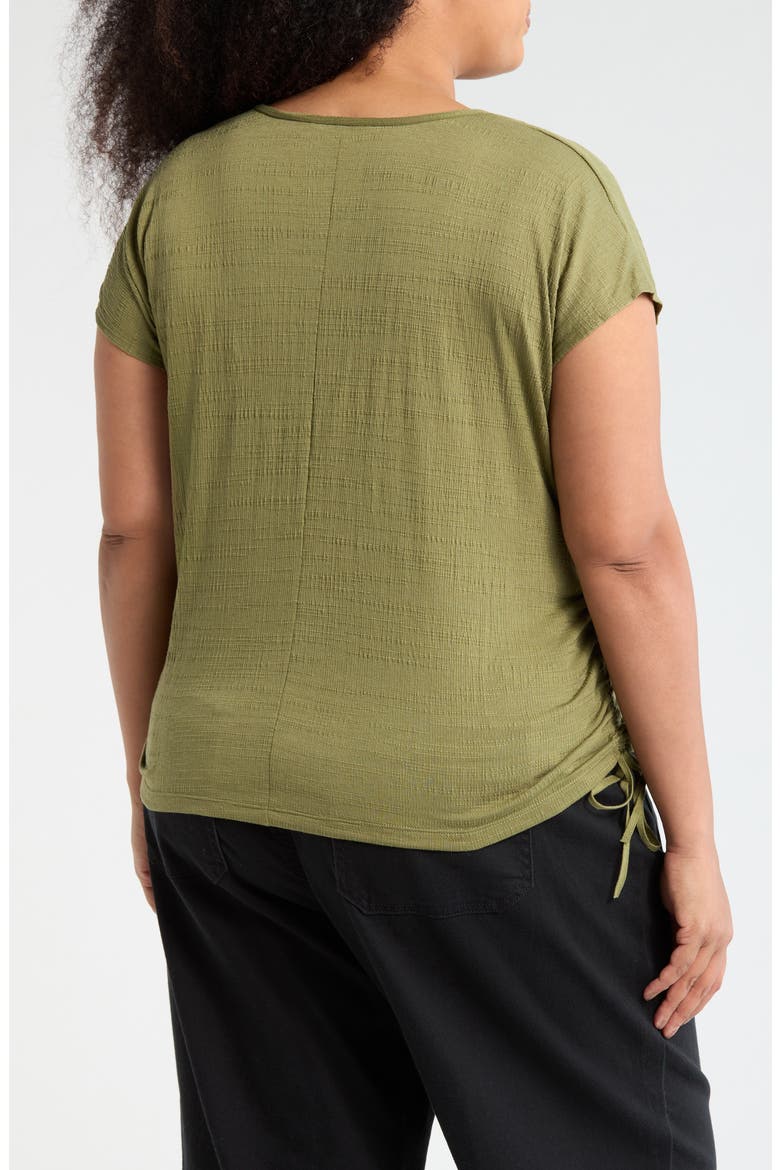 V-Neck Side Cinched Top, Alternate, color, SAGE