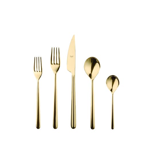 Mepra Linea Flatware Set In Gold