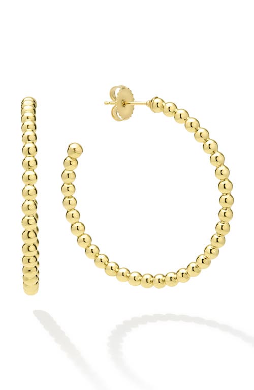 Lagos 18k Gold Caviar Beaded Hoop Earrings In Gold