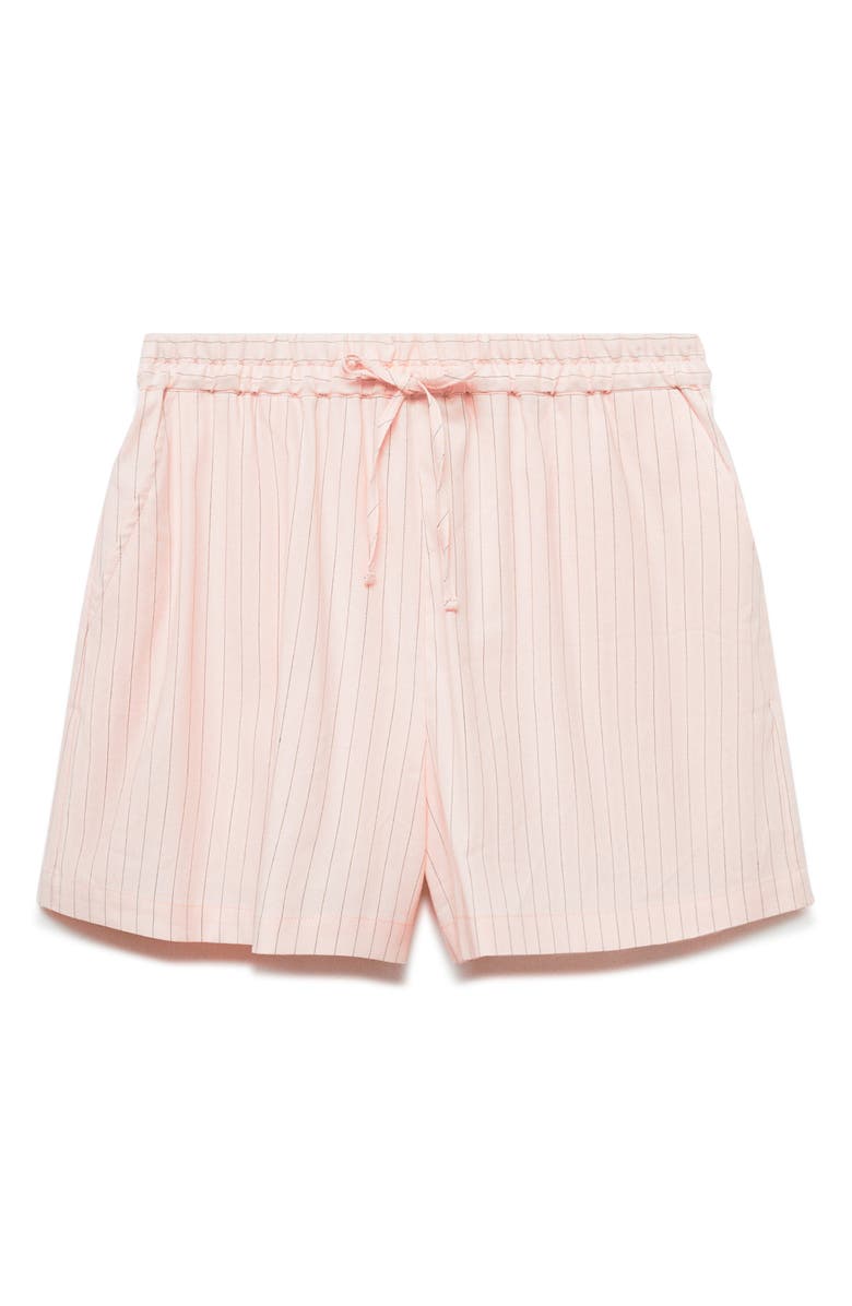 MANGO Stripe Linen Blend Drawstring Shorts, Main, color,