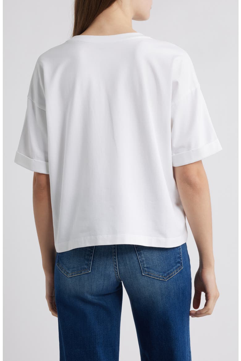 Cuffed Sleeve Cotton Crewneck T-Shirt, Alternate, color, WHITE