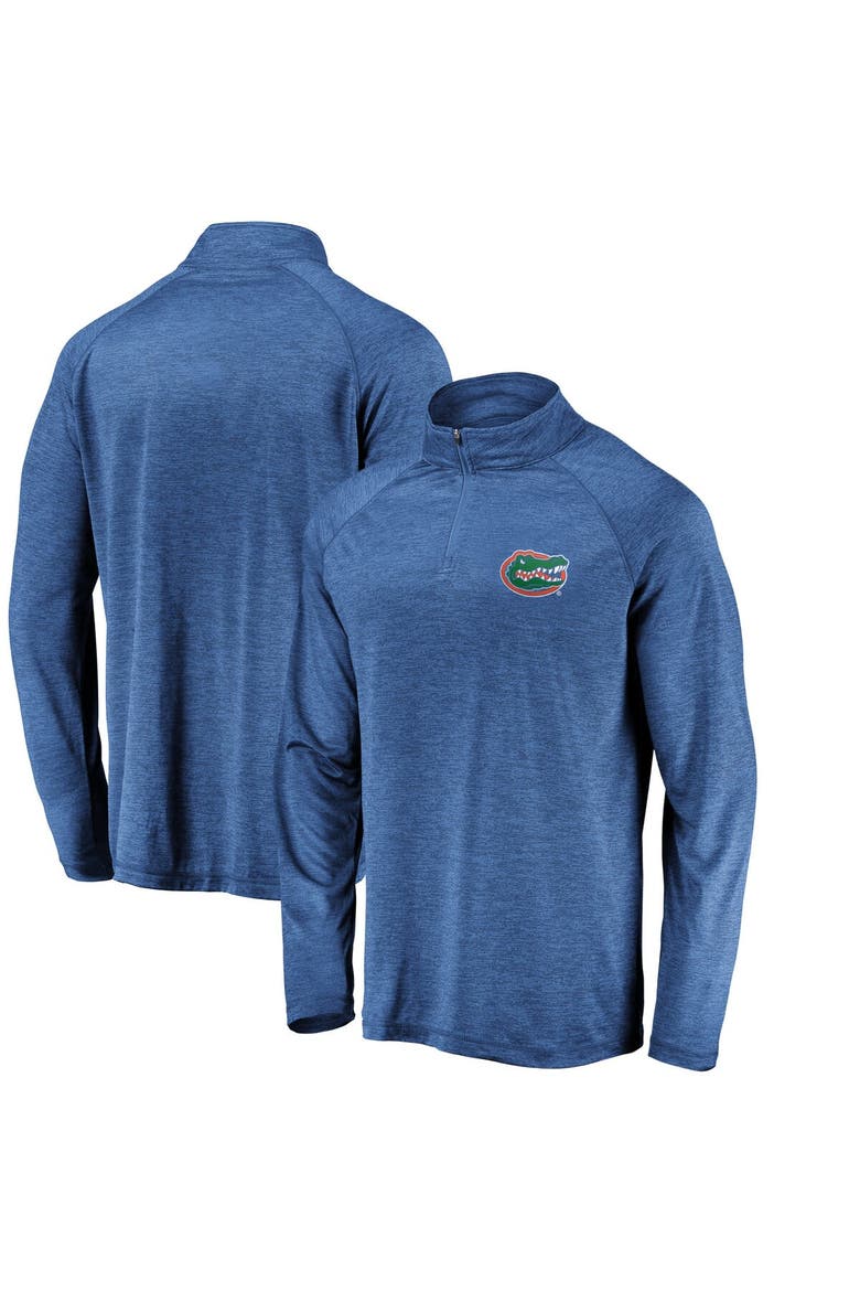 Men's Fanatics Branded Royal Florida Gators Lightweight Striated Raglan Quarter-Zip Top, Main, color, Royal