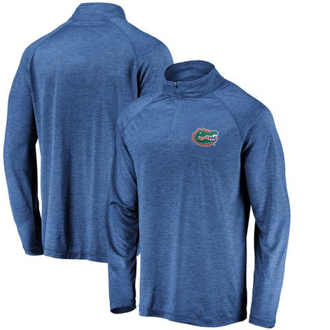 Men's Fanatics Branded Royal Florida Gators Lightweight Striated Raglan Quarter-Zip Top