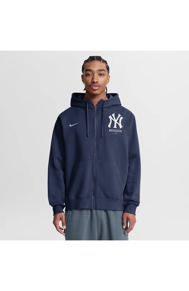 Nike Men's Nike Navy New York Yankees Primetime Lockup Full-Zip Hoodie, Main, color, Navy