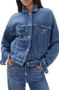 rag & bone rb Miramar Trompe l'Oeil Faux Denim Terry Trucker Jacket
