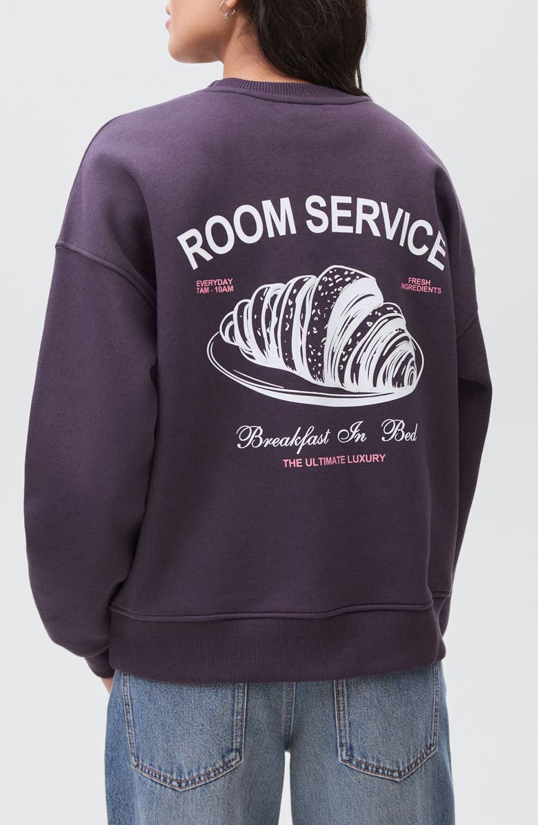 MANGO TEEN Oversize Graphic Sweatshirt, Alternate, color, Purple