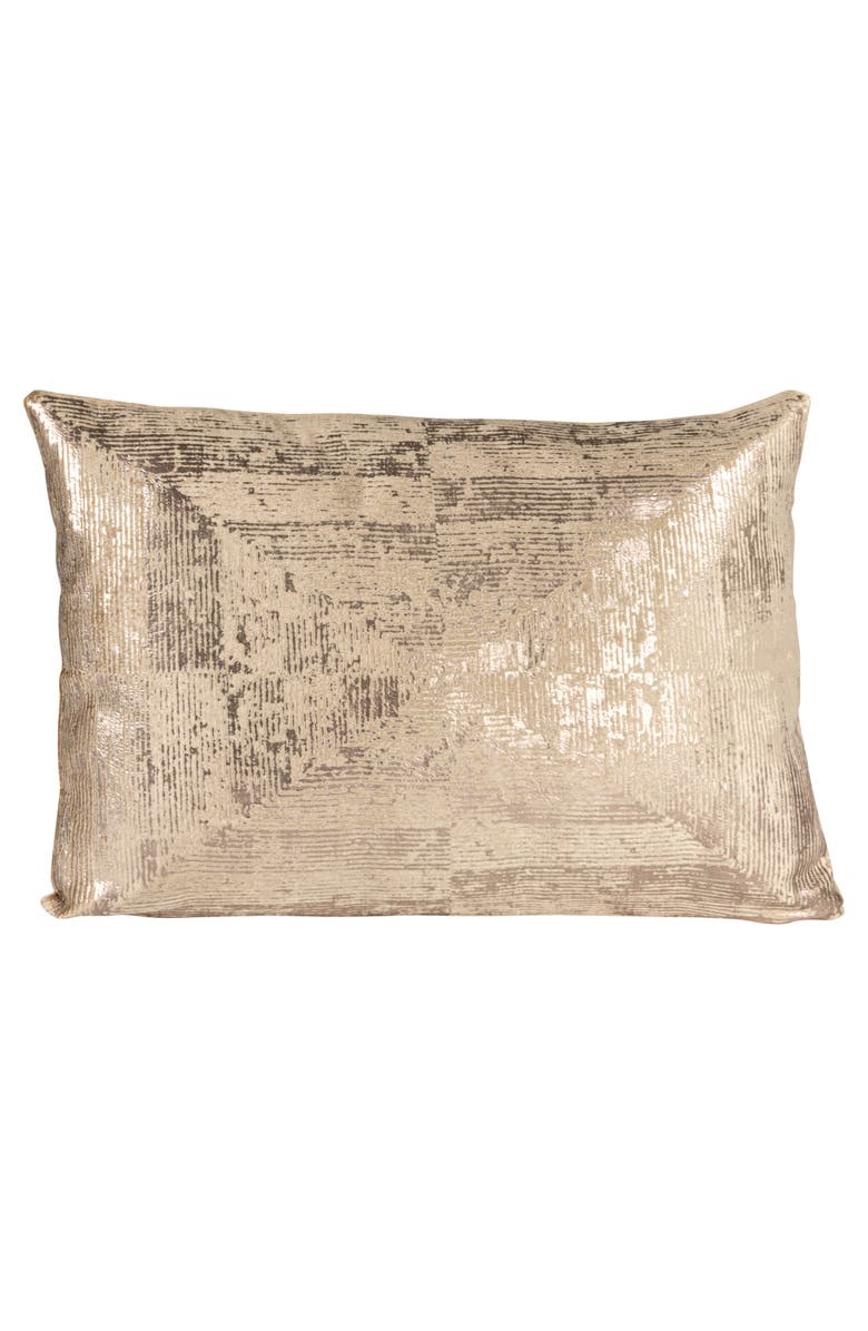 Storied Home Aureate Sands Velvet Lumbar Pillow, Gold and Sand, Alternate, color, Tan