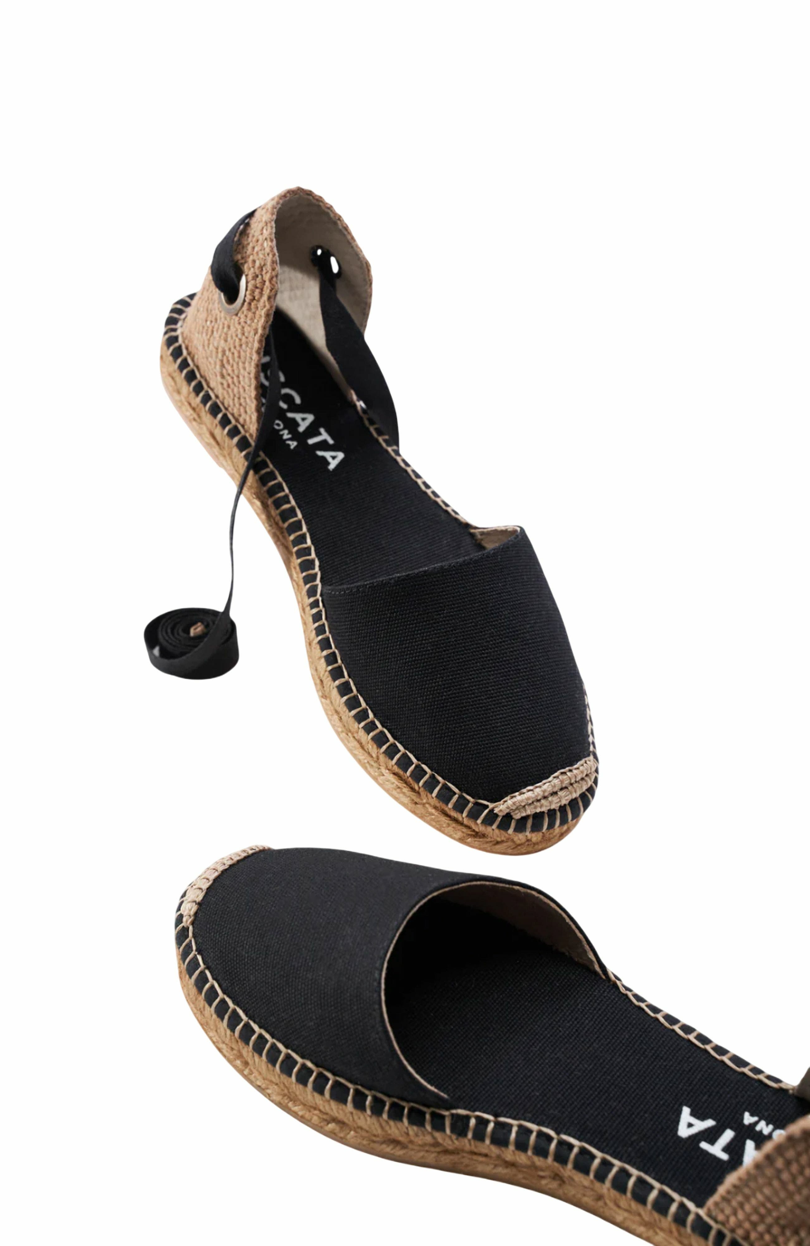 VISCATA Candell Canvas Espadrille Flats, Alternate, color, Black