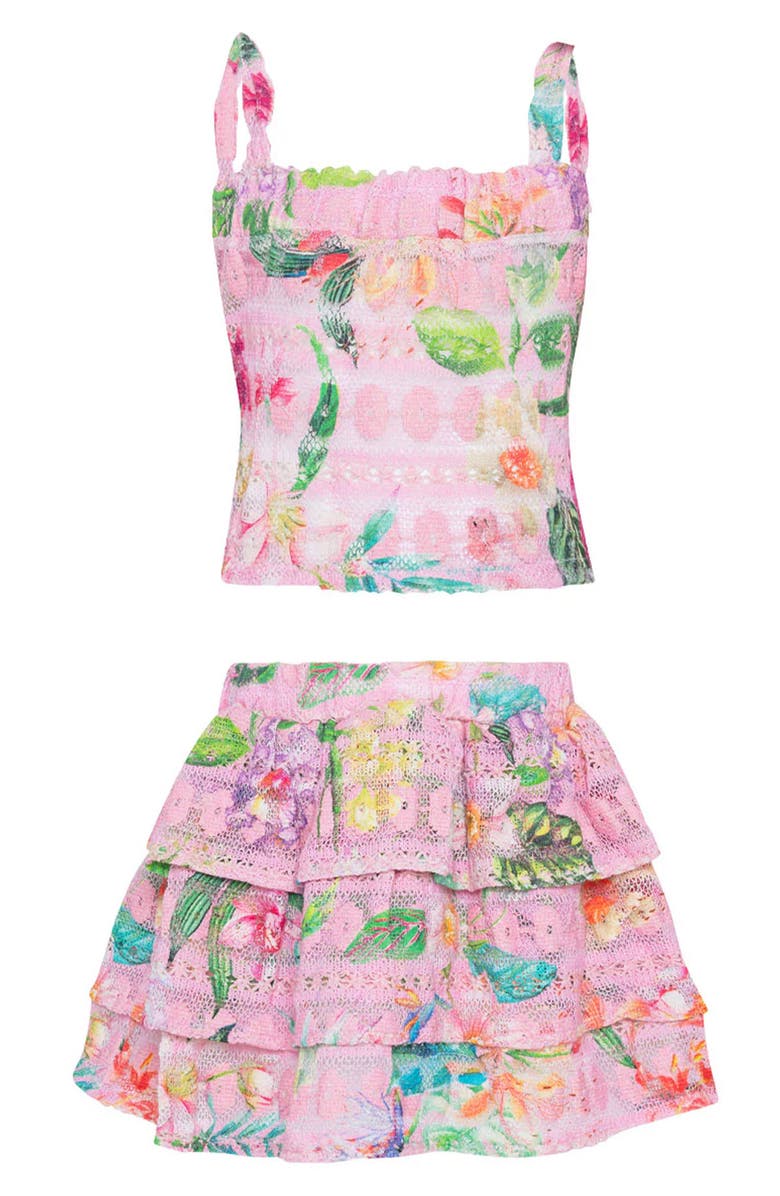 PQ SWIM Kids' Lucy Tank & Ruffle Skirt Set, Main, color,