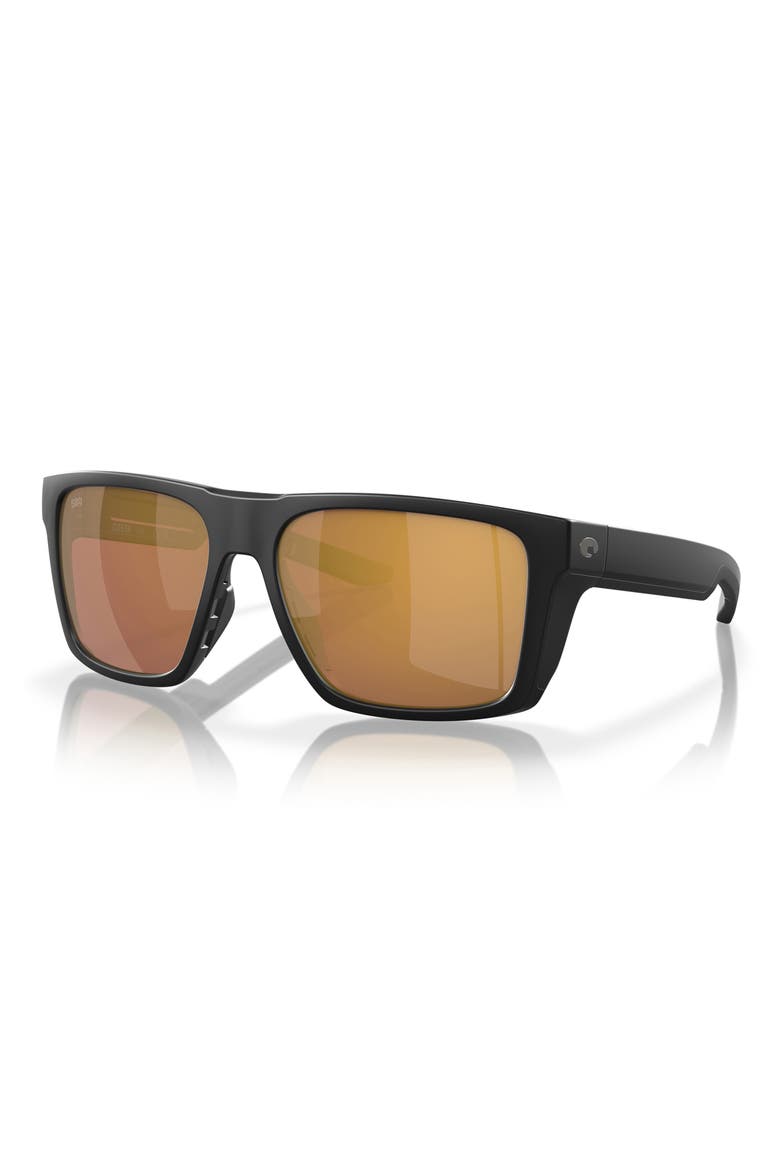 57mm Polarized Square Sunglasses, Alternate, color, MATTE BLACK