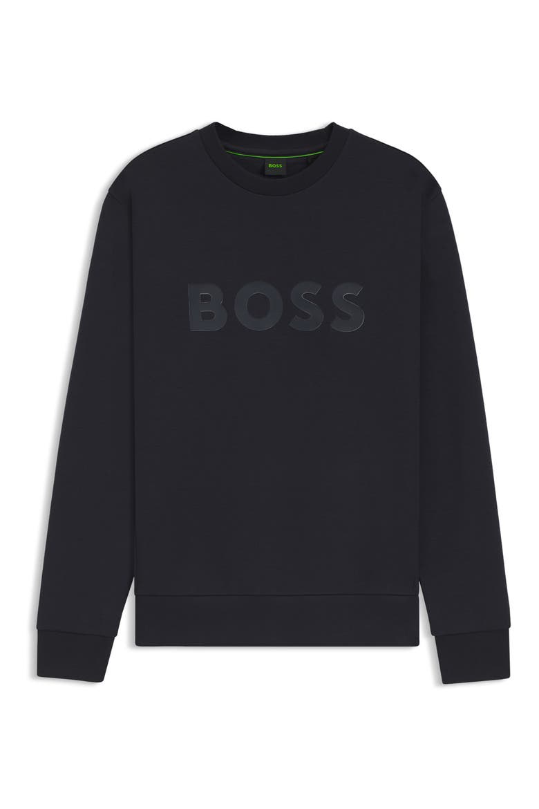 Salbo Tonal Logo Crewneck Sweatshirt, Alternate, color, DARK BLUE