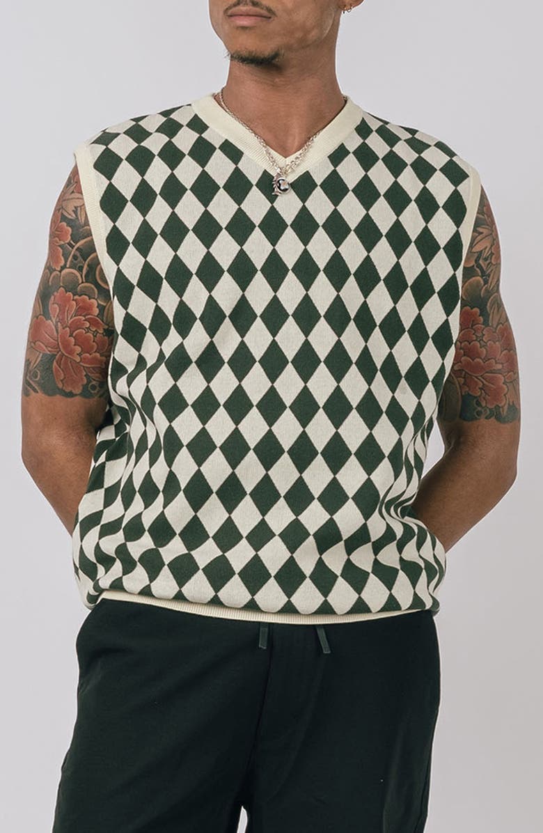 STUDENTS Woods Diamond Jacquard Cotton Sweater Vest, Main, color, 