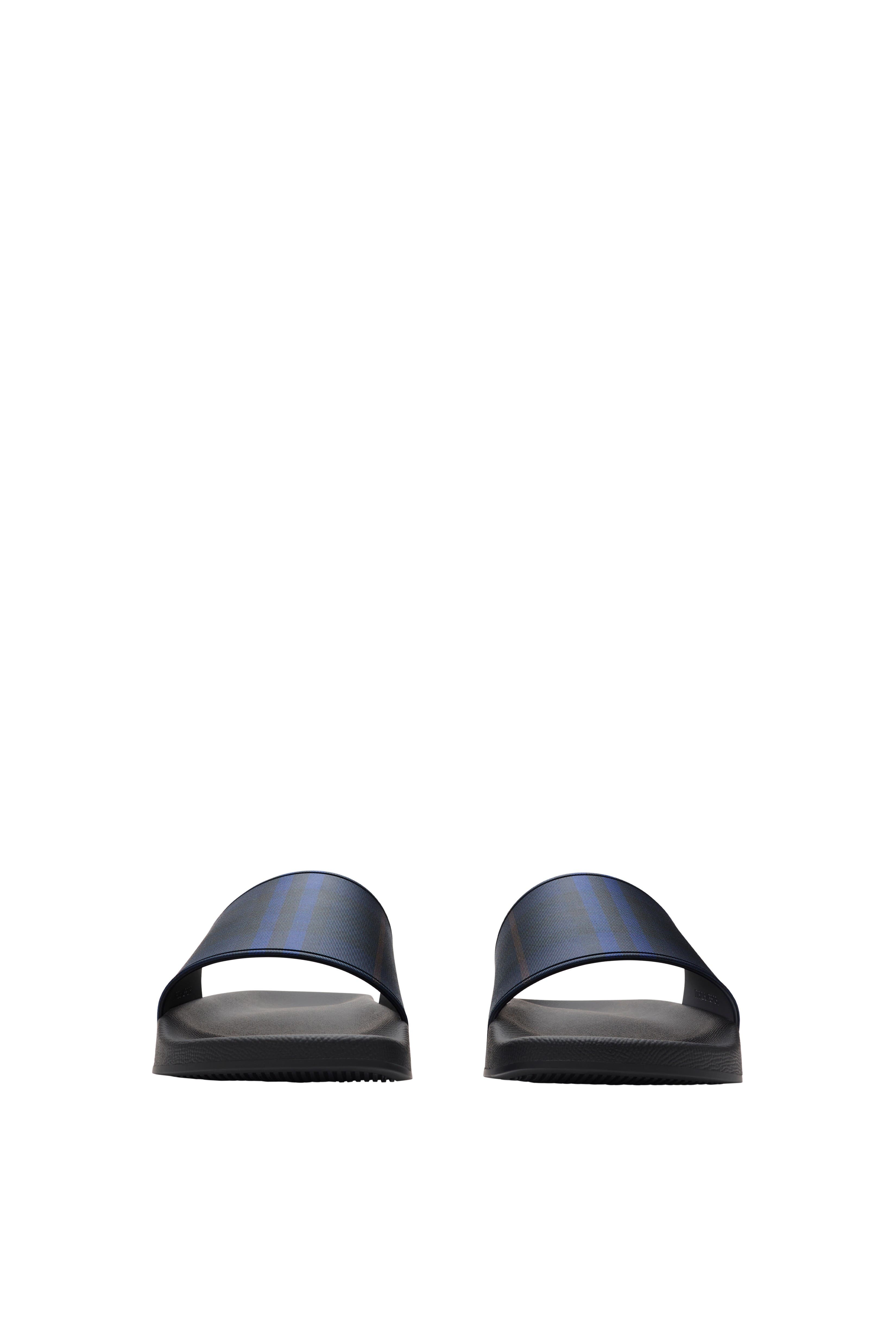 Burberry Check Slides, Alternate, color, Midnight
