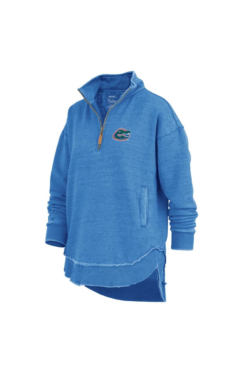 PRESSBOX Women's Pressbox Royal Florida Gators Northfork Sojourn Poncho Quarter-Zip Sweatshirt, Alternate, color,